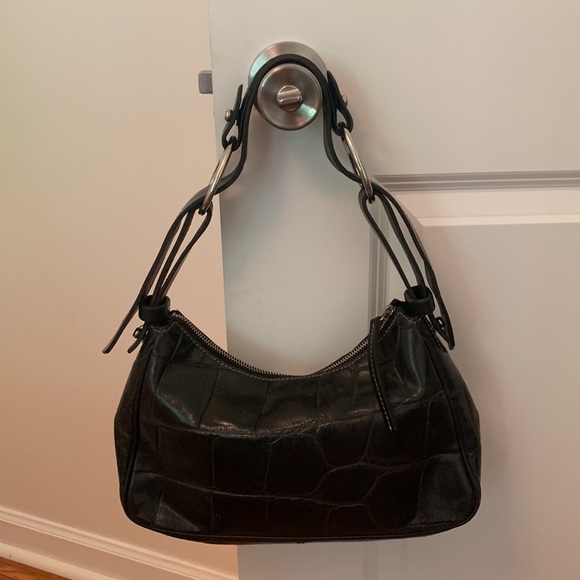 DOONEY & BOURKE Leather
Croco Embossed Satchel
Hobo Purse Shoulder Bag ,Black - Picture 2 of 7